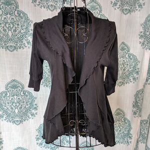 Express Sexy Basic black ruffled cardigan Small
